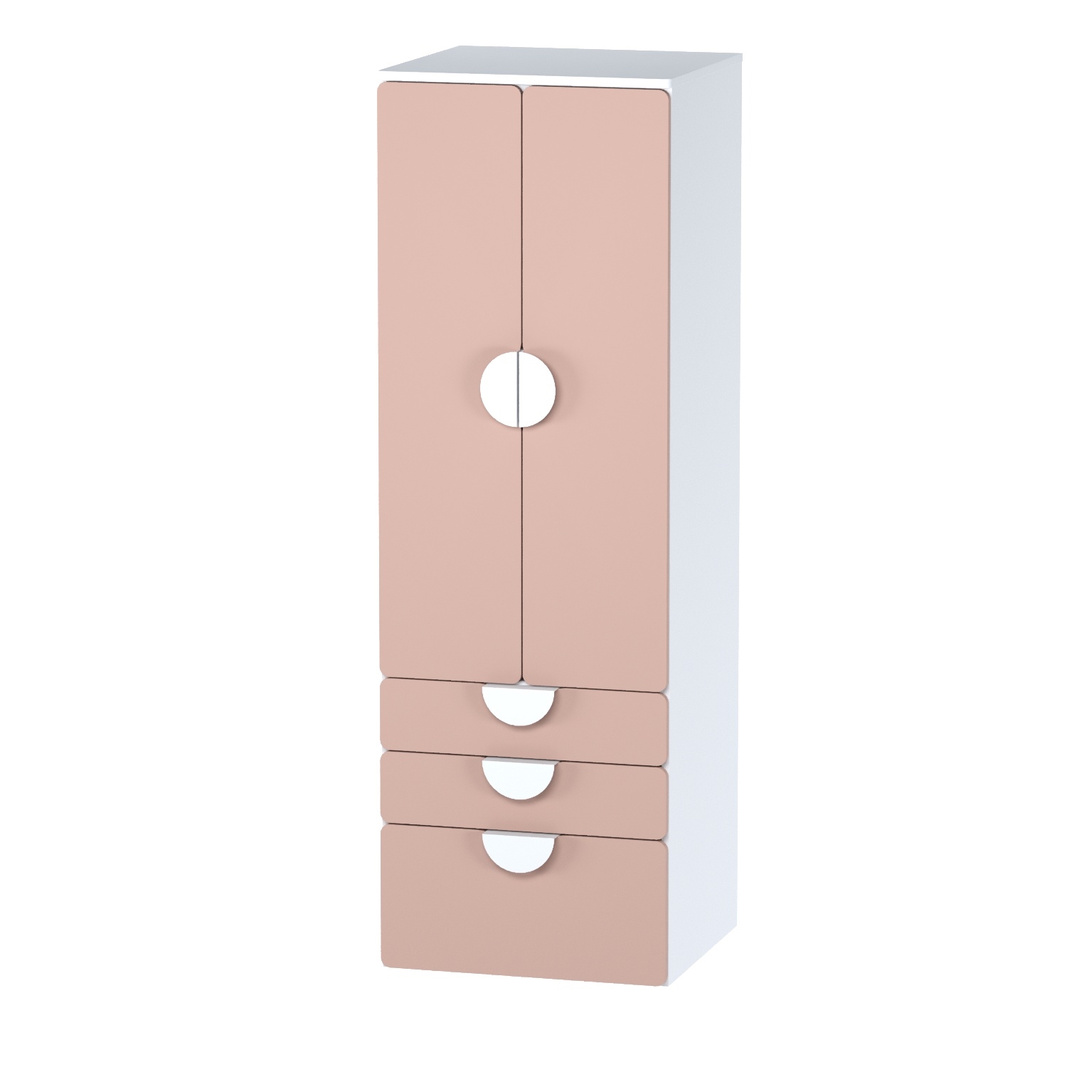 Шкаф ПИКСИ распашной двухдверный с 3 выдвижными ящиками и полкой