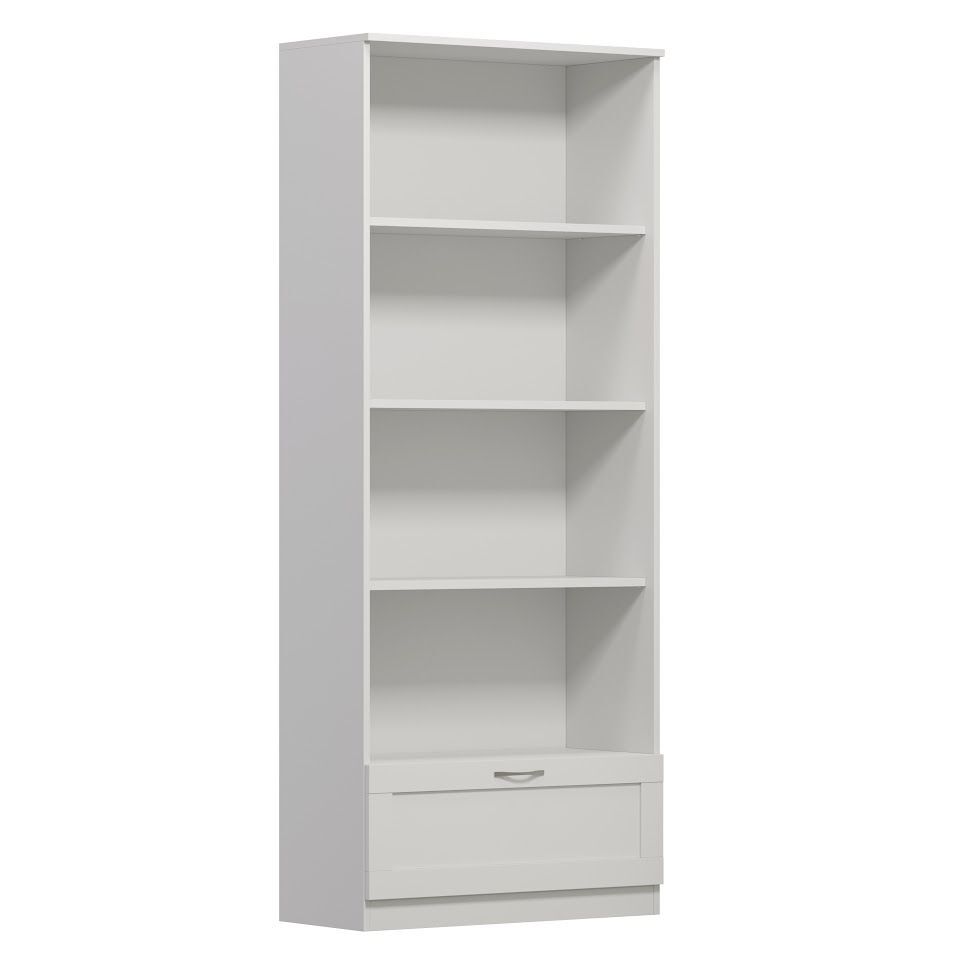 Стеллаж СИРИУС широкий, с ящиком и четырьмя полками