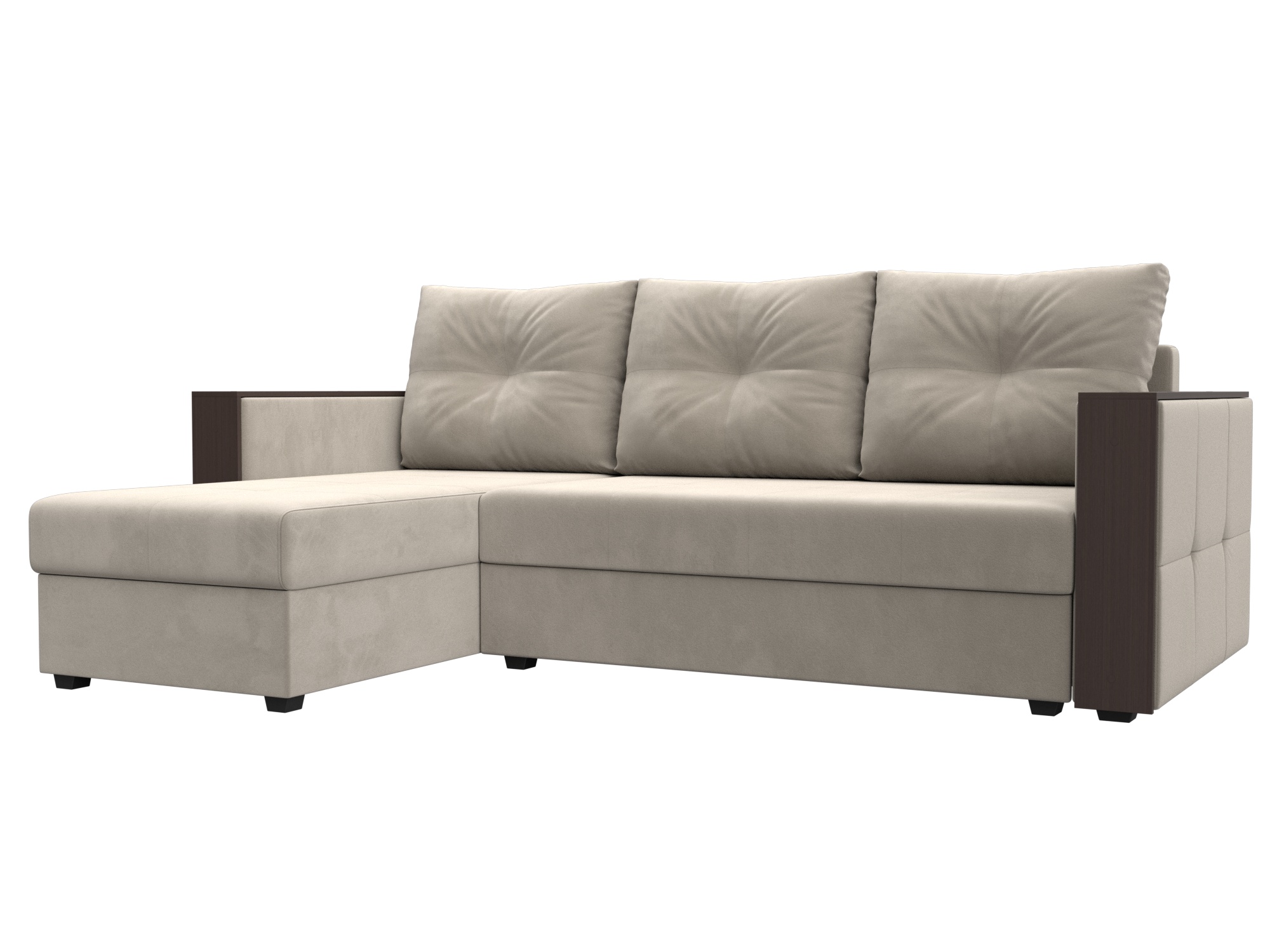 Диван угловой Валенсия Лайт левый угол Микровельвет