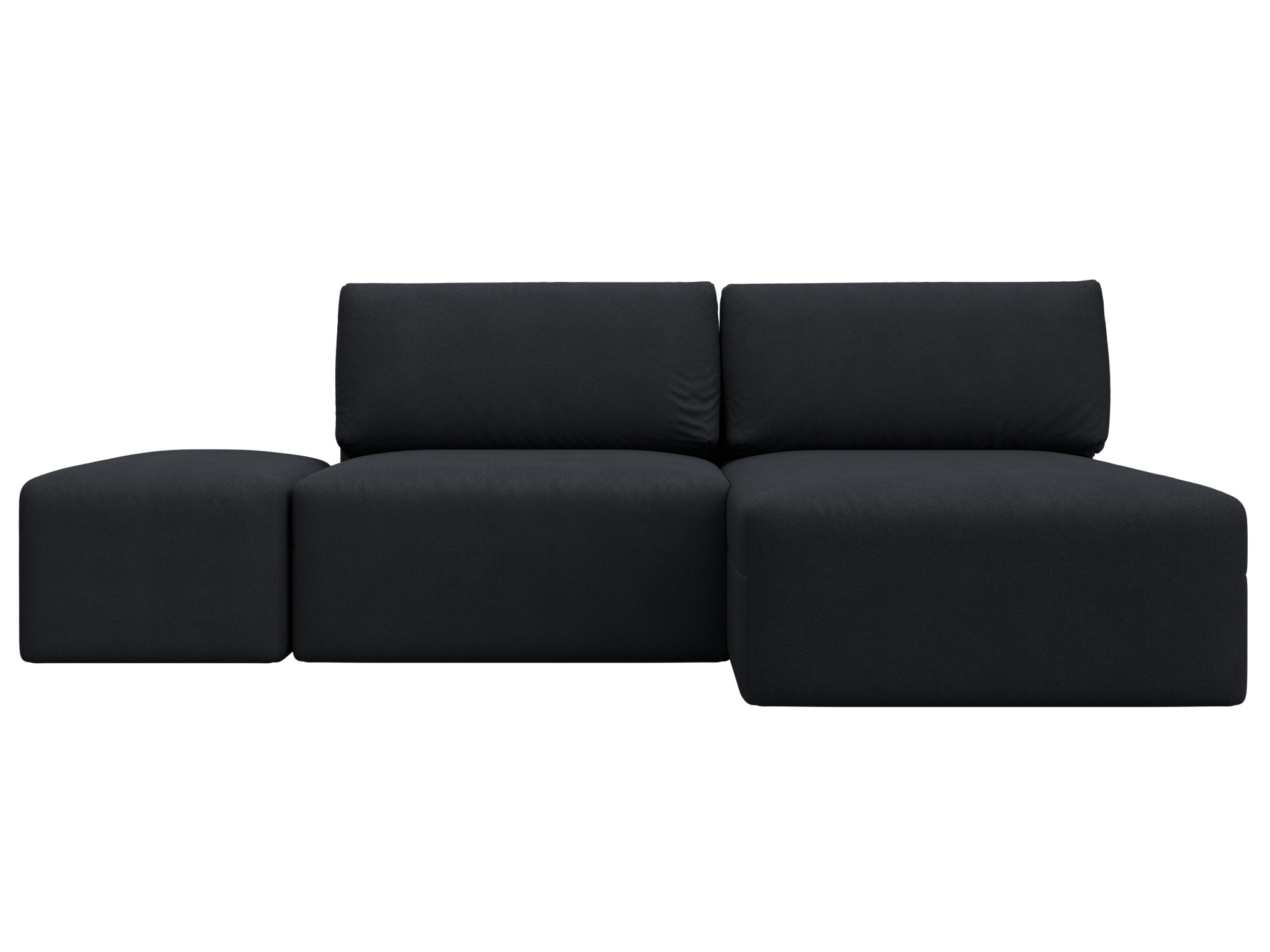 Диван угловой модульный с пуфом Лига-060 НПБ угол универсальный Замша