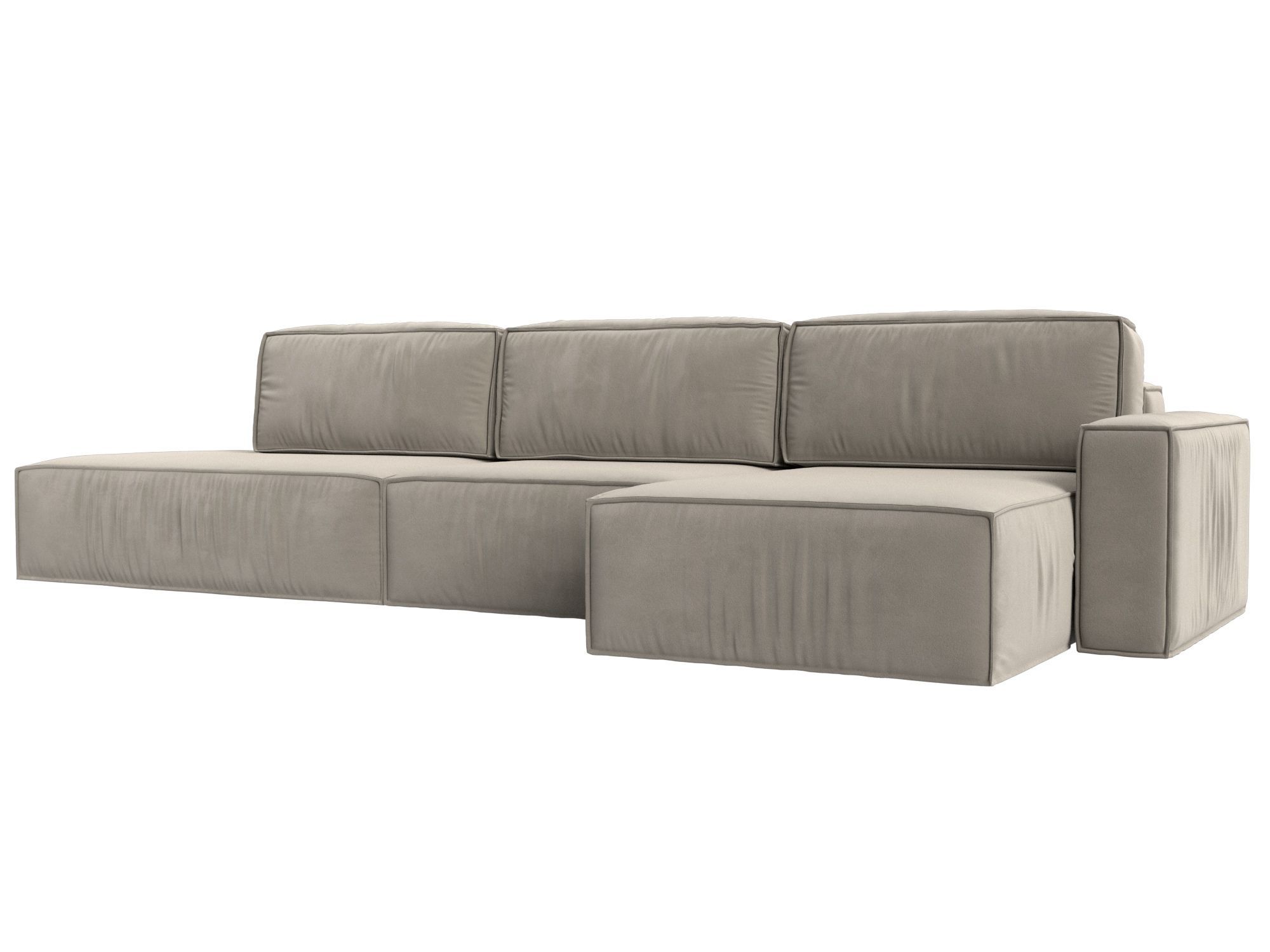 Диван угловой Прага модерн лонг правый угол Микровельвет