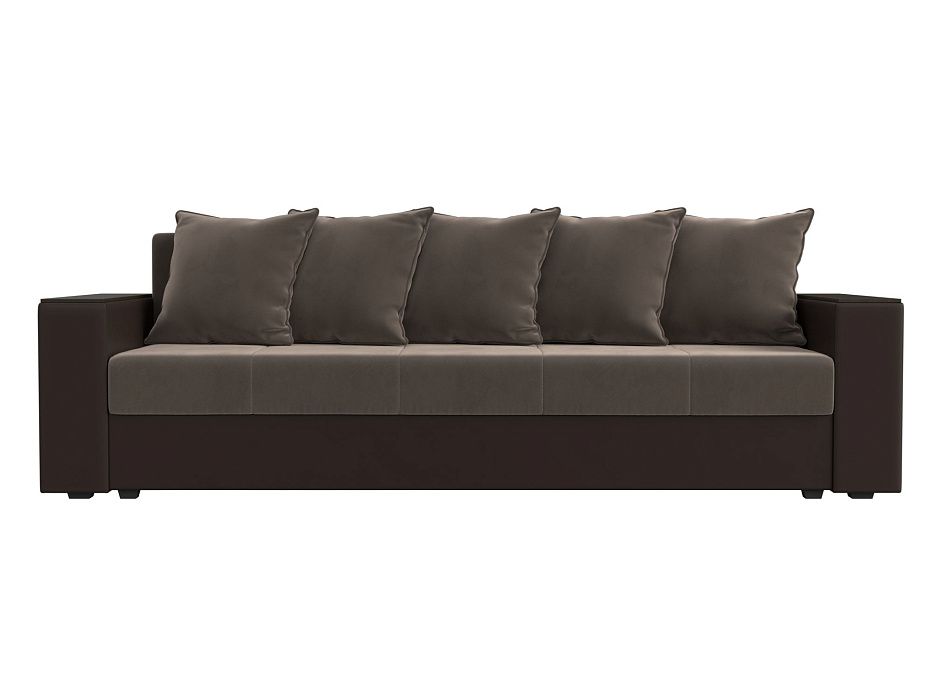 Диван прямой Дубай Лайт полки слева Велюр\Экокожа