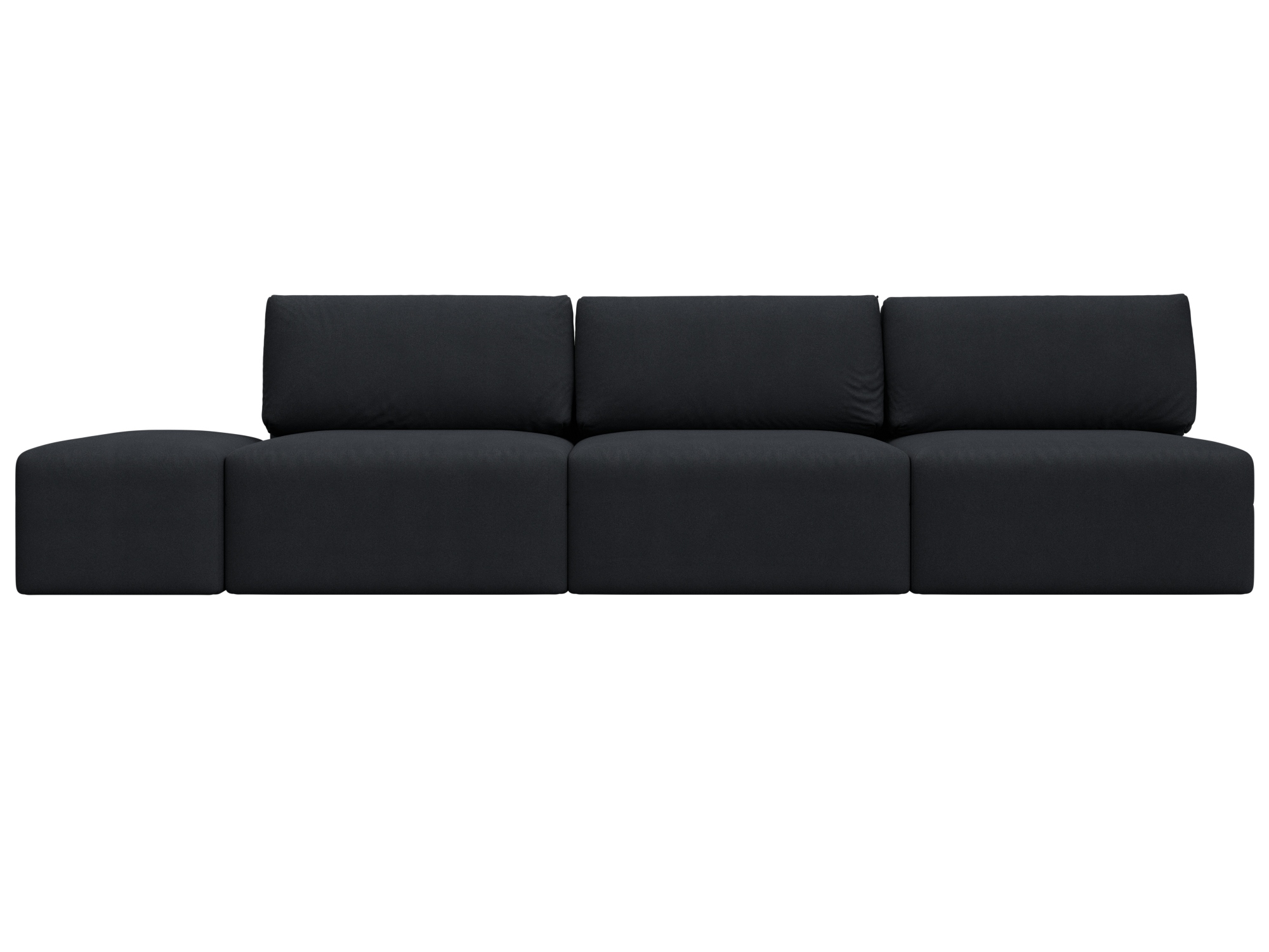 Диван прямой модульный с пуфом Лига-060 НПБ Лонг Замша