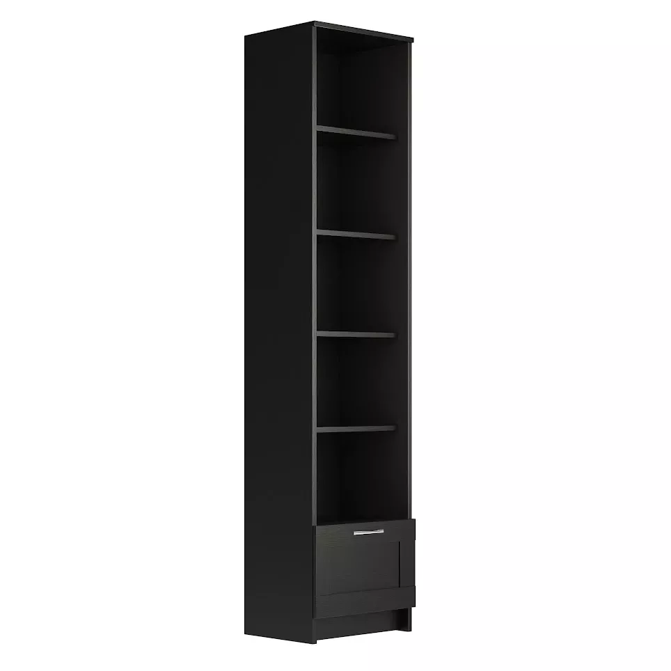 Стеллаж СИРИУС узкий, с ящиком и четырьмя полками