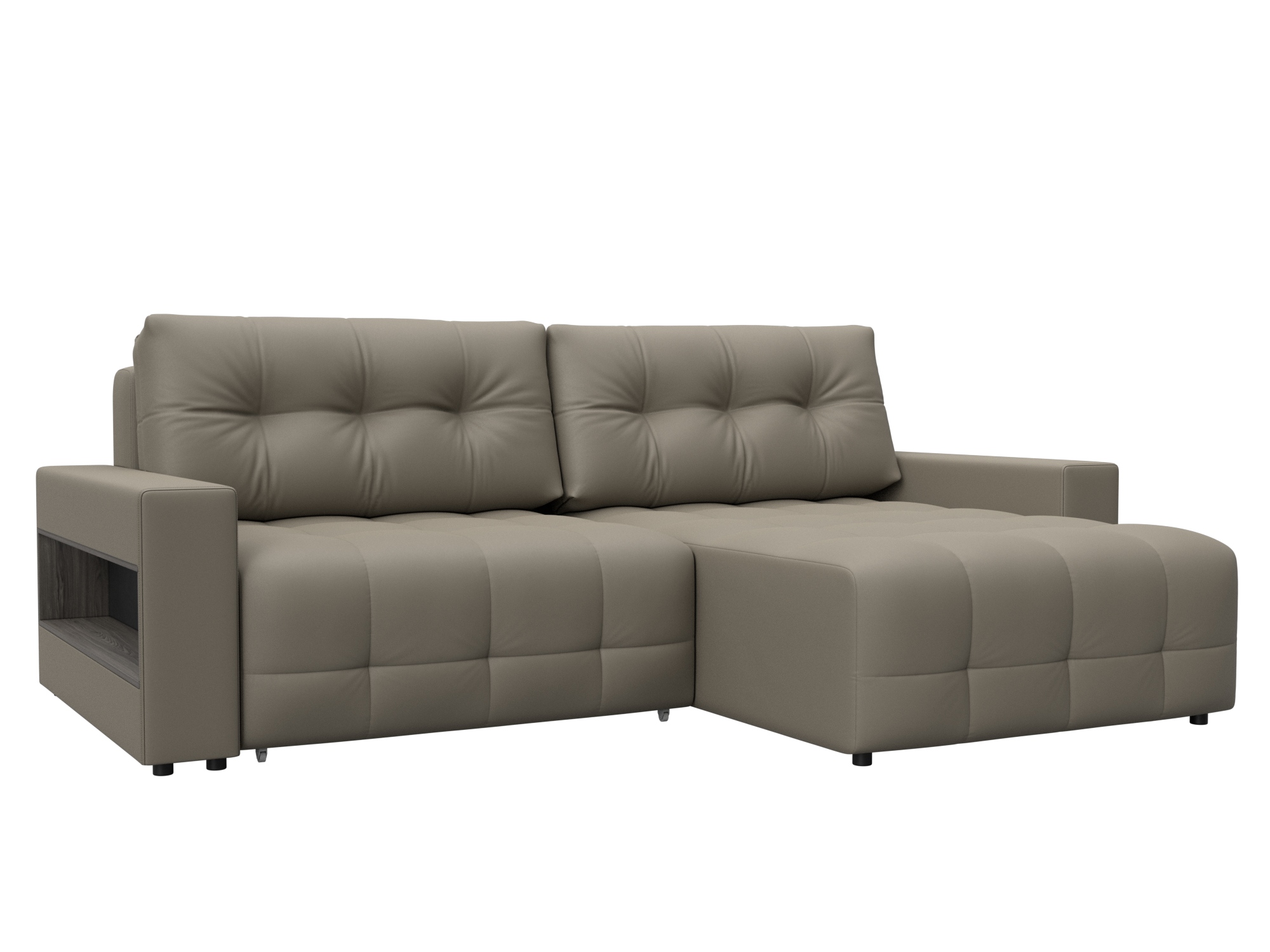 Диван угловой с полками Лига-053 НПБ Экокожа