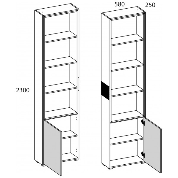 Шкаф открытый 1D4N SIMPLE