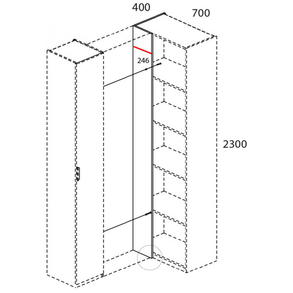 Шкаф 1D/K70 МОДЕРН