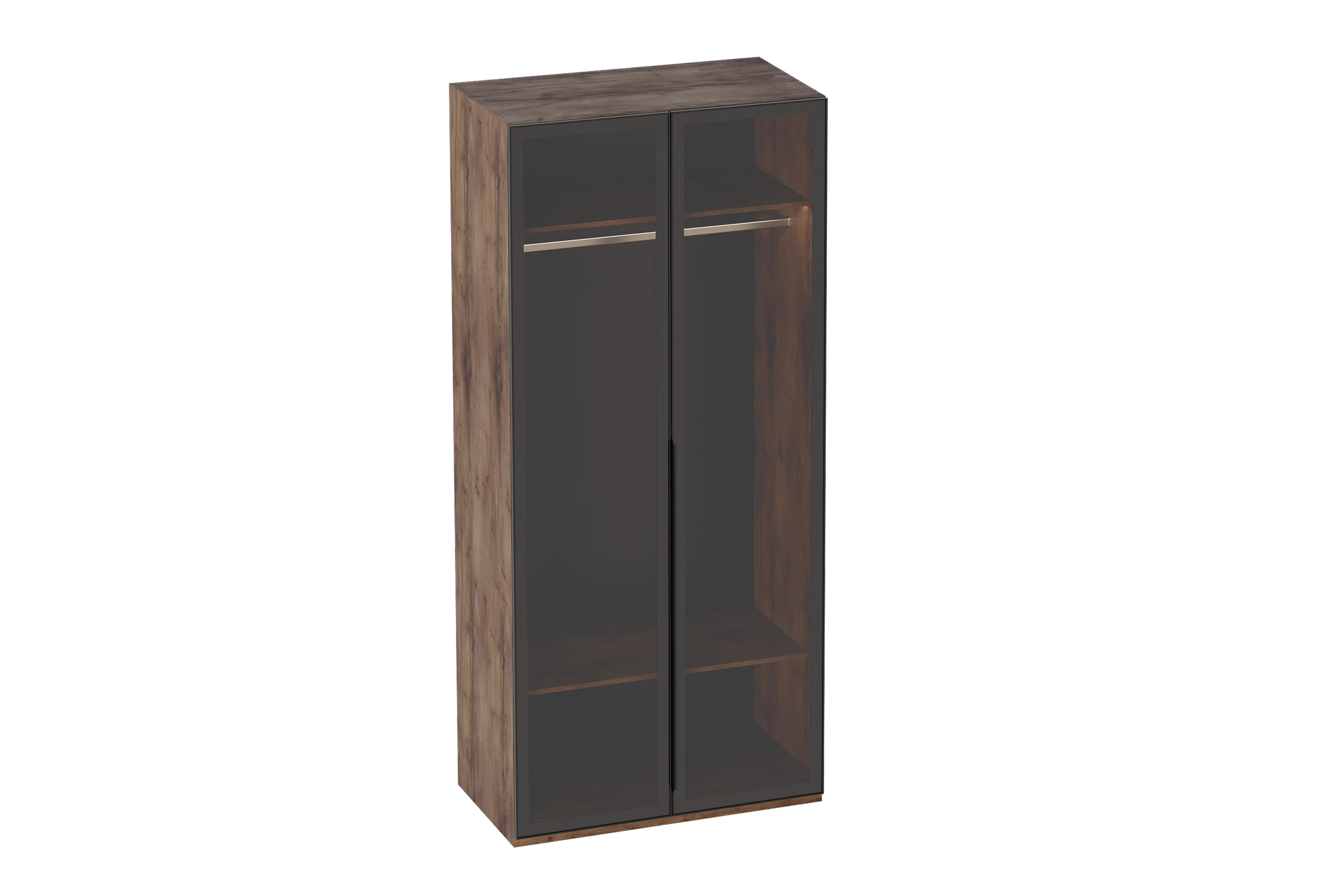 Шкаф двухстворчатый Браун со стеклянными дверями