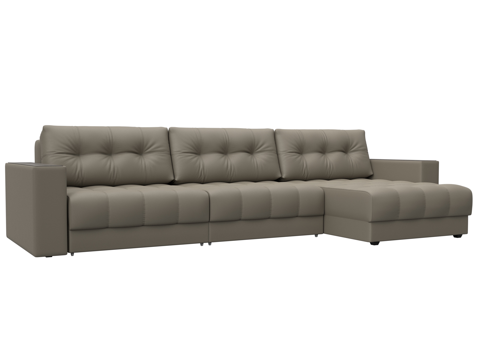 Диван угловой с декором Лига-049 НПБ Лонг Экокожа