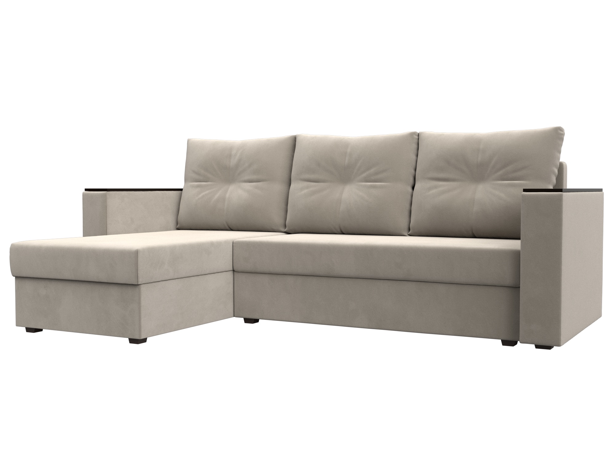 Диван угловой Атланта Б/С левый угол Микровельвет