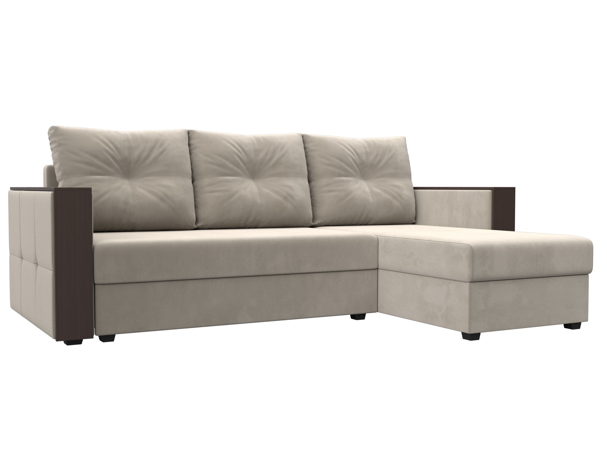 Диван угловой Валенсия Лайт правый угол Микровельвет