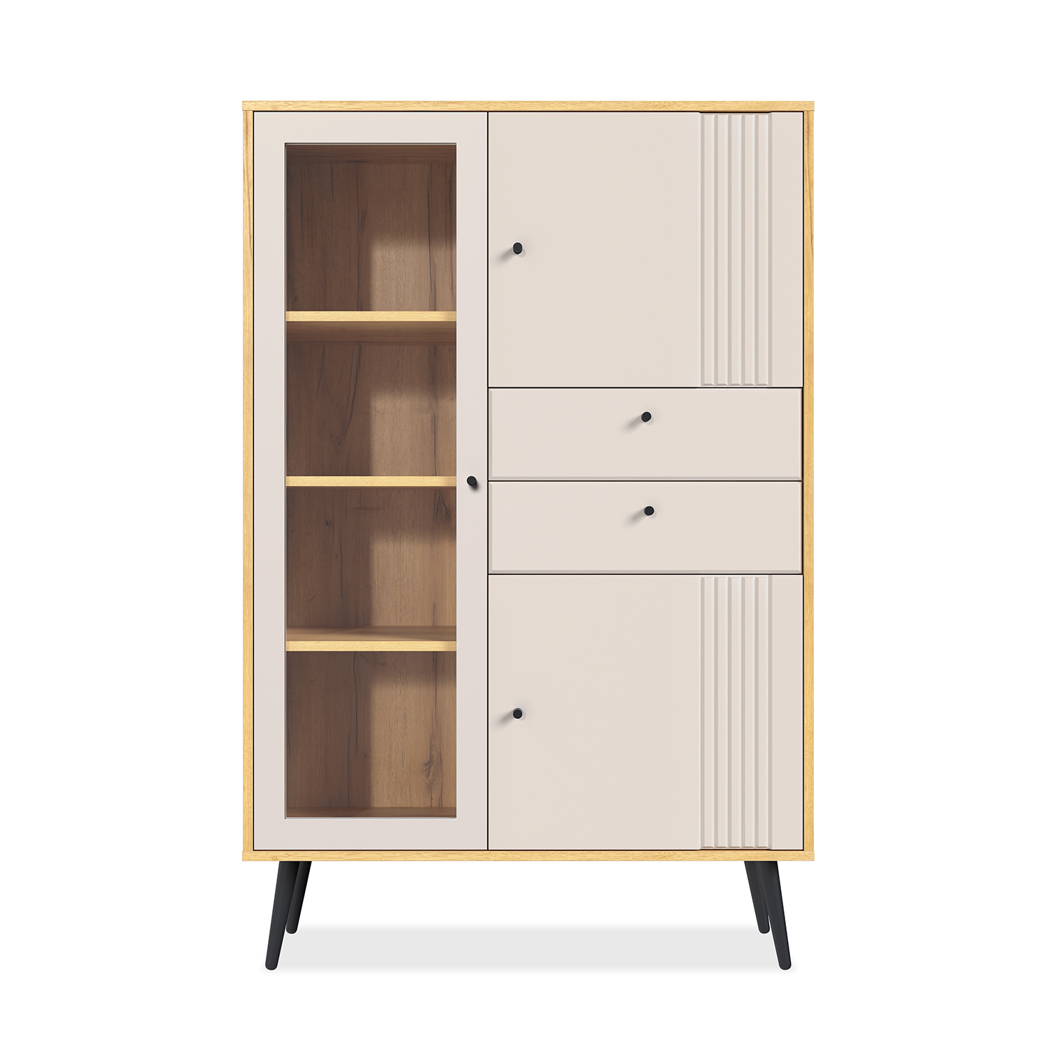 Шкаф низкий (1 стеклодверь)  Вега Саксония