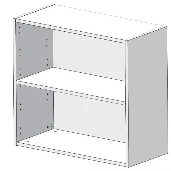 Шкаф Навесной 80х34х72 Узкий +1 полка,  2 двери