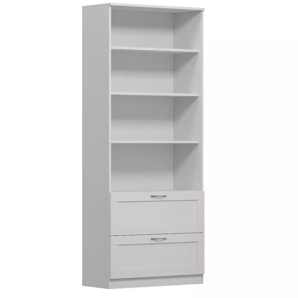 Стеллаж СИРИУС широкий, с двумя ящиками и четырьмя полками