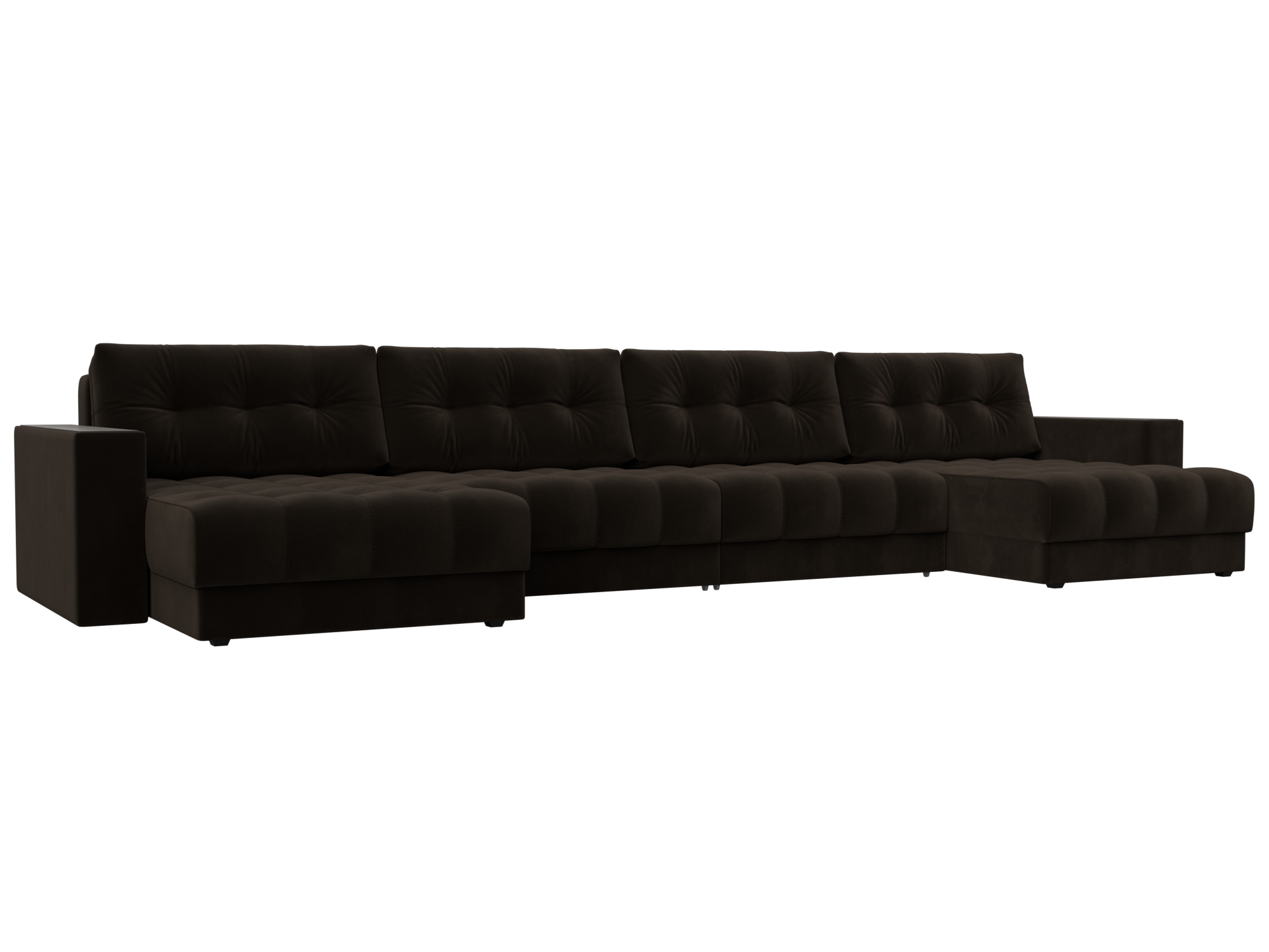 Диван П-образный с декором Лига-049 НПБ Лонг Велюр