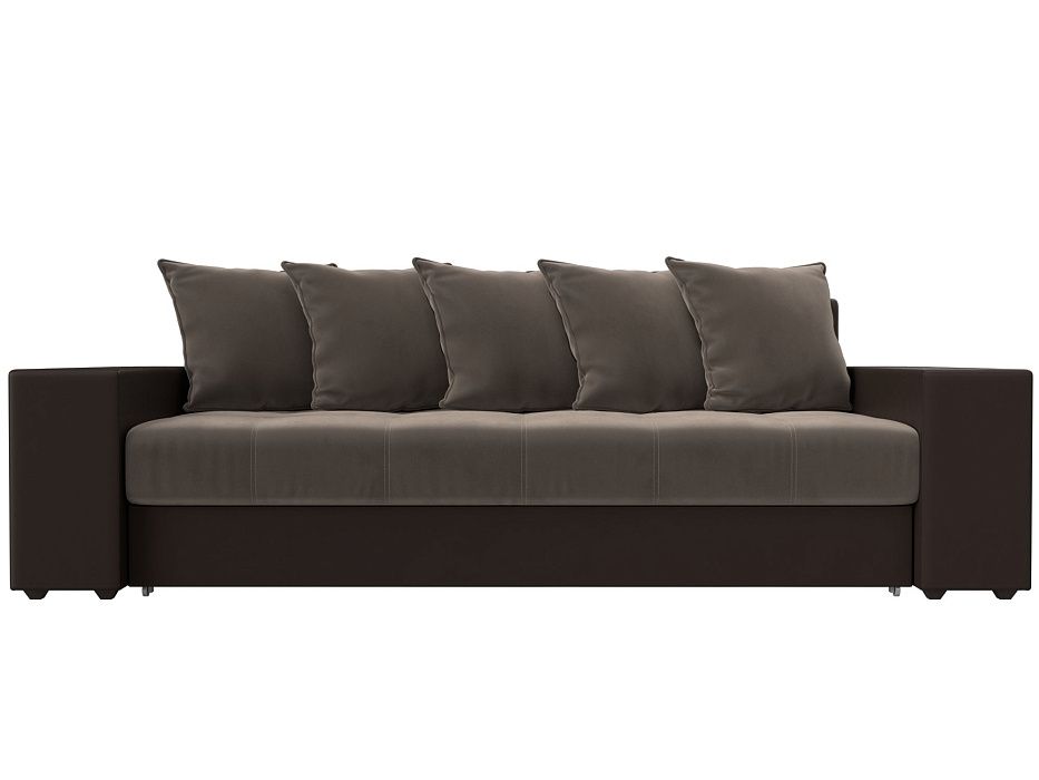 Диван прямой Дубай полки справа Велюр\Экокожа