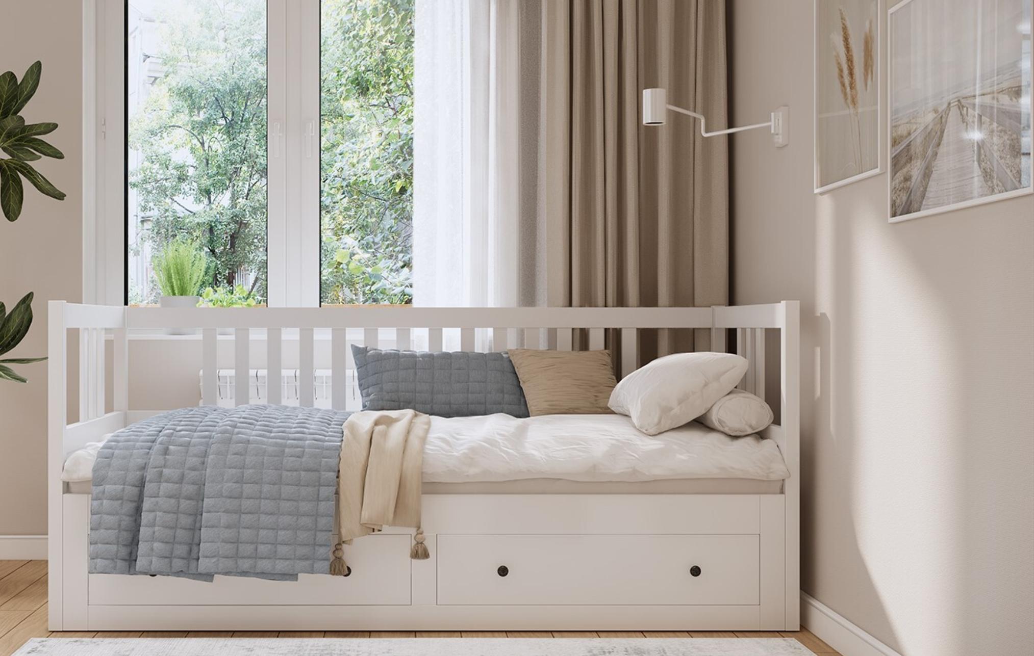 Кровать-кушетка с ящиками  Кымор Hemnes