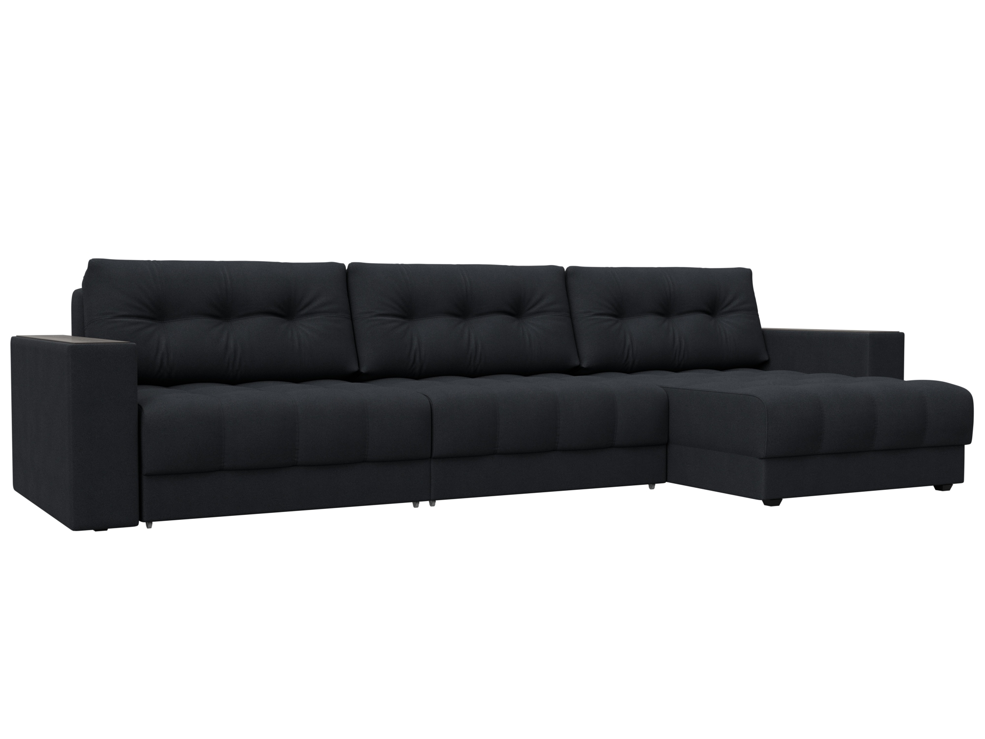 Диван угловой с декором Лига-049 НПБ Лонг Замша