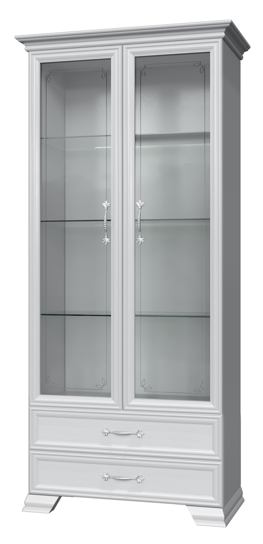 Шкаф с витриной Грация двухдверный 2 стекла