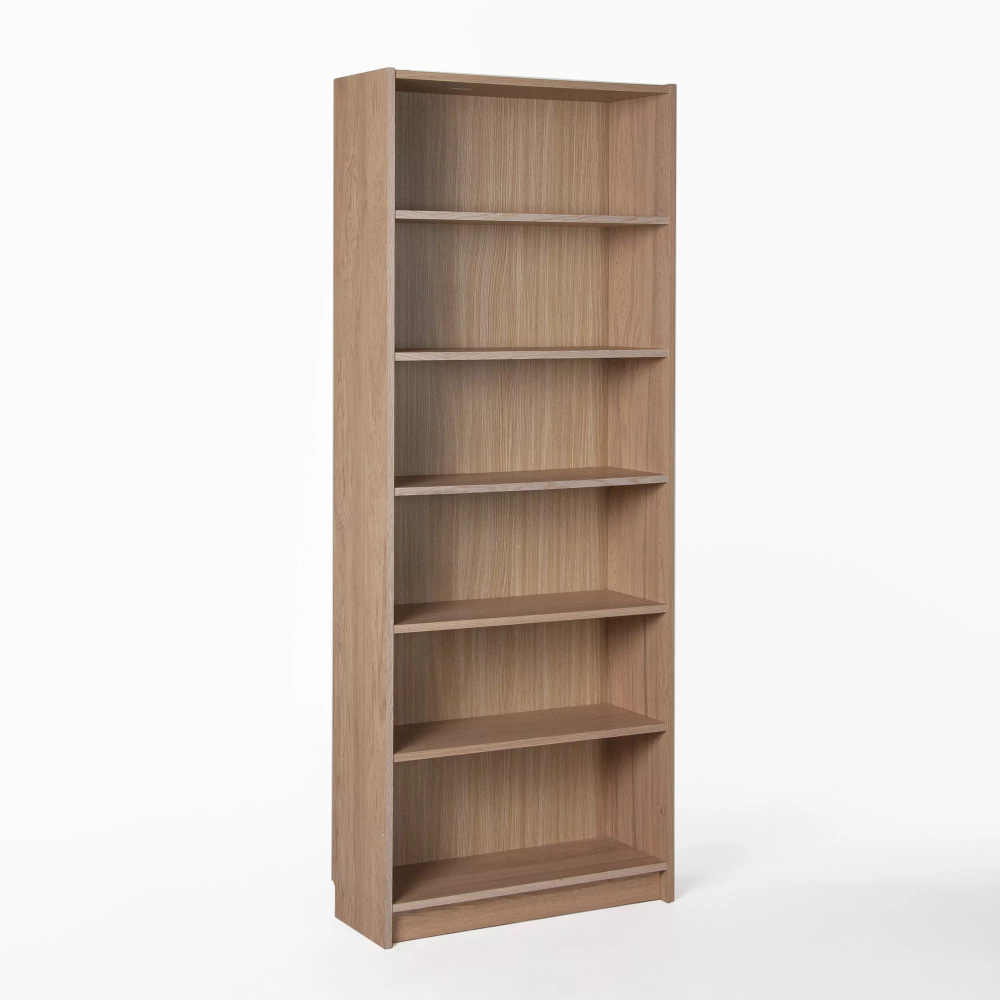 Стеллаж Варма 80, высокий с шестью полками, дуб белёный