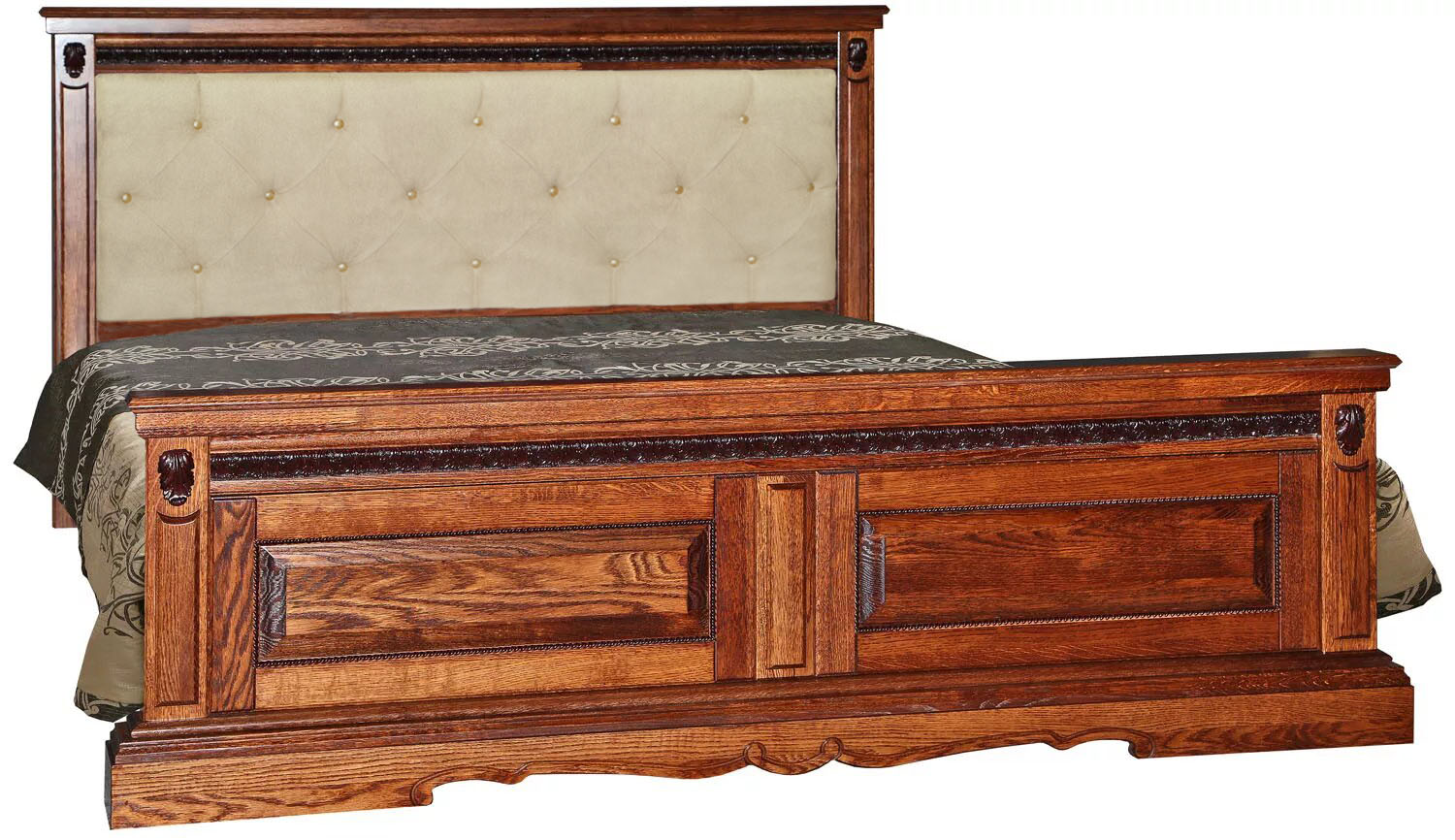 Кровать двойная Милана высокое изножье мягкое изголовье