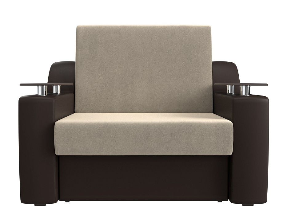 Диван прямой аккордеон Сенатор 120 Микровельвет\Экокожа