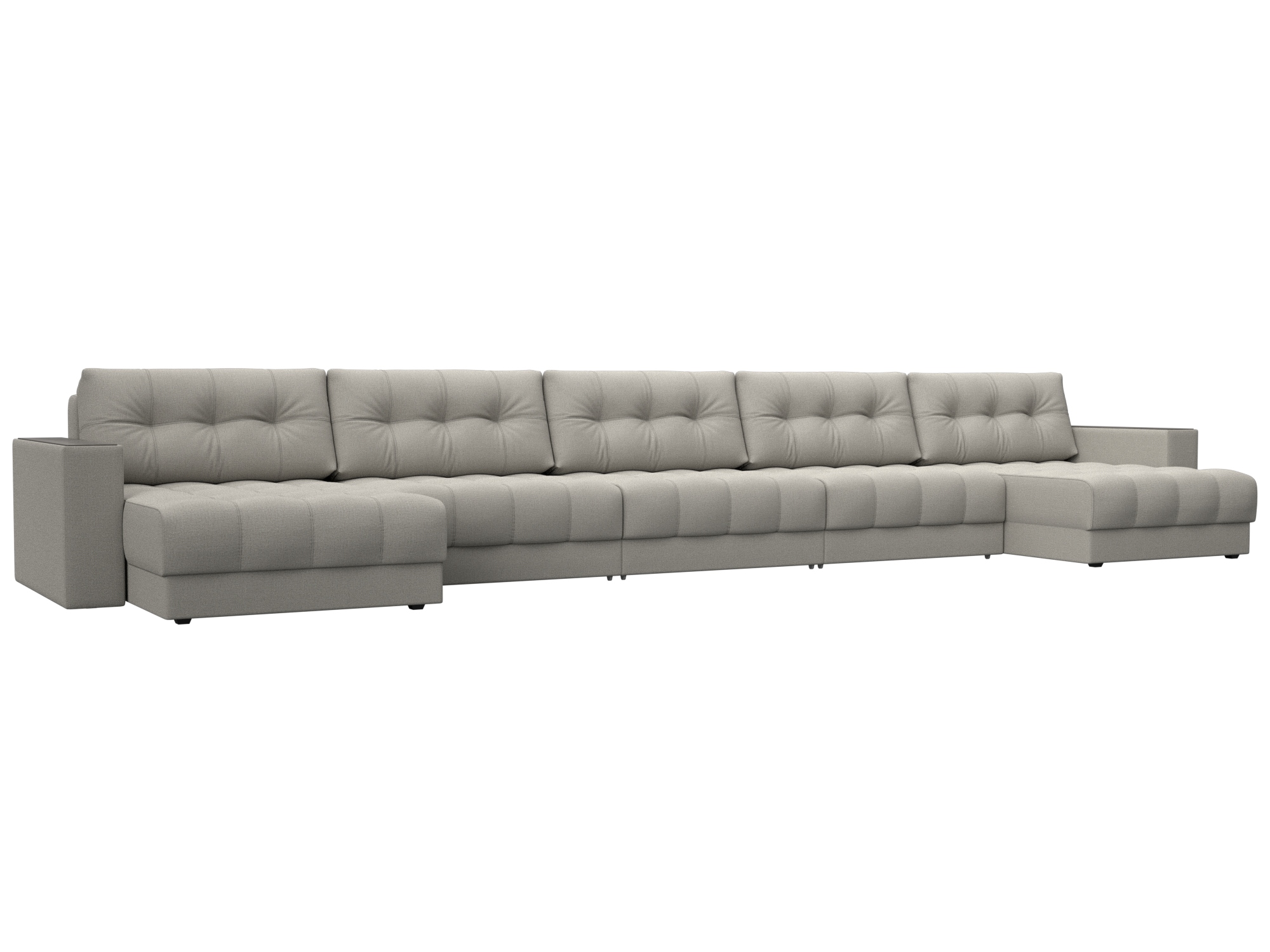 Диван П-образный с декором Лига-049 НПБ Мегалонг Рогожка