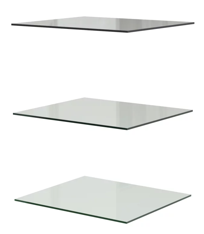 Комплект полок на шкаф с витриной двухдверный 420 мм 2 стекла Грация