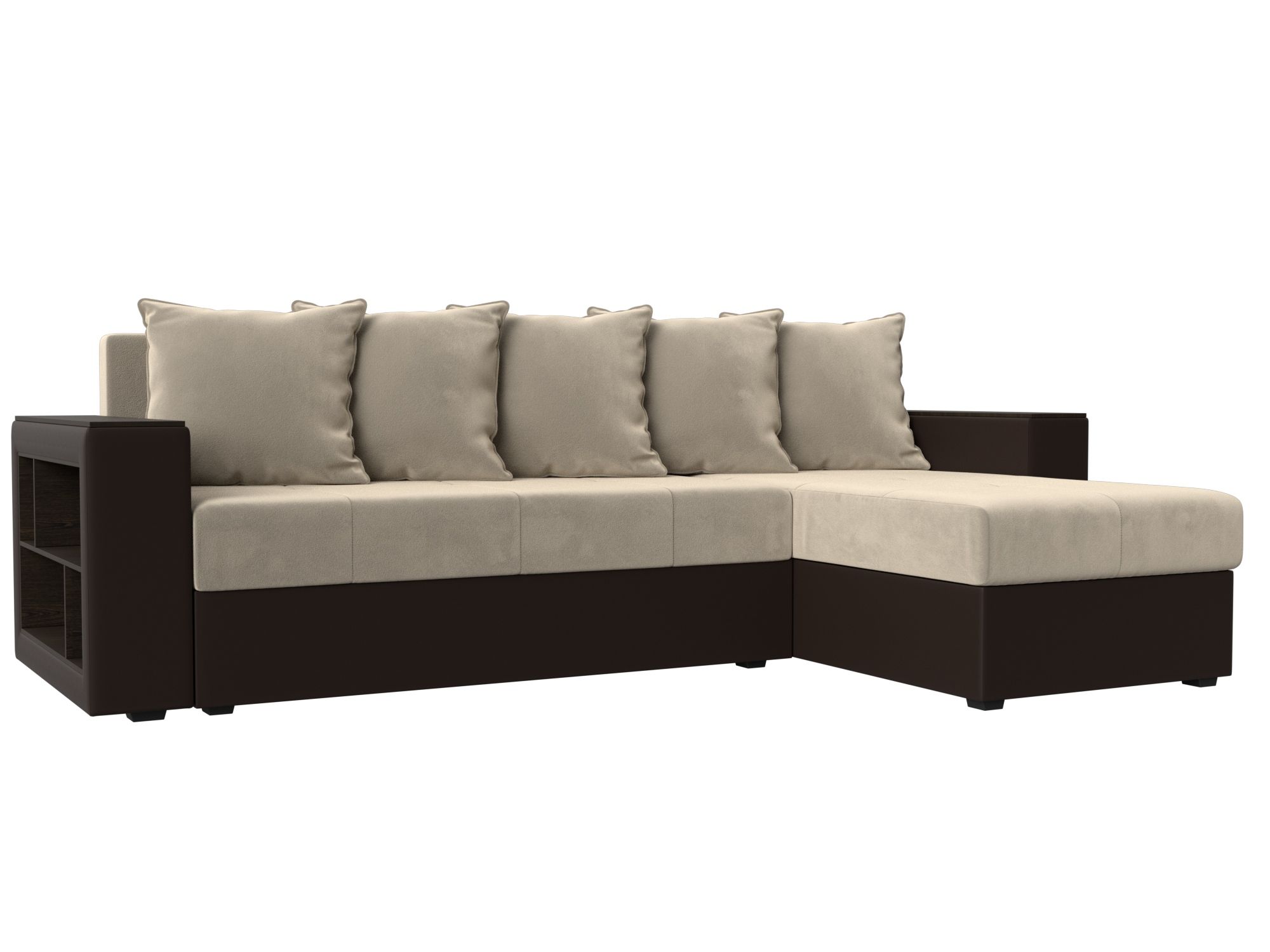 Диван угловой Дубай Лайт правый угол Микровельвет\Экокожа