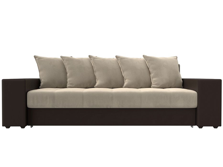 Диван прямой Дубай полки справа Микровельвет\Экокожа