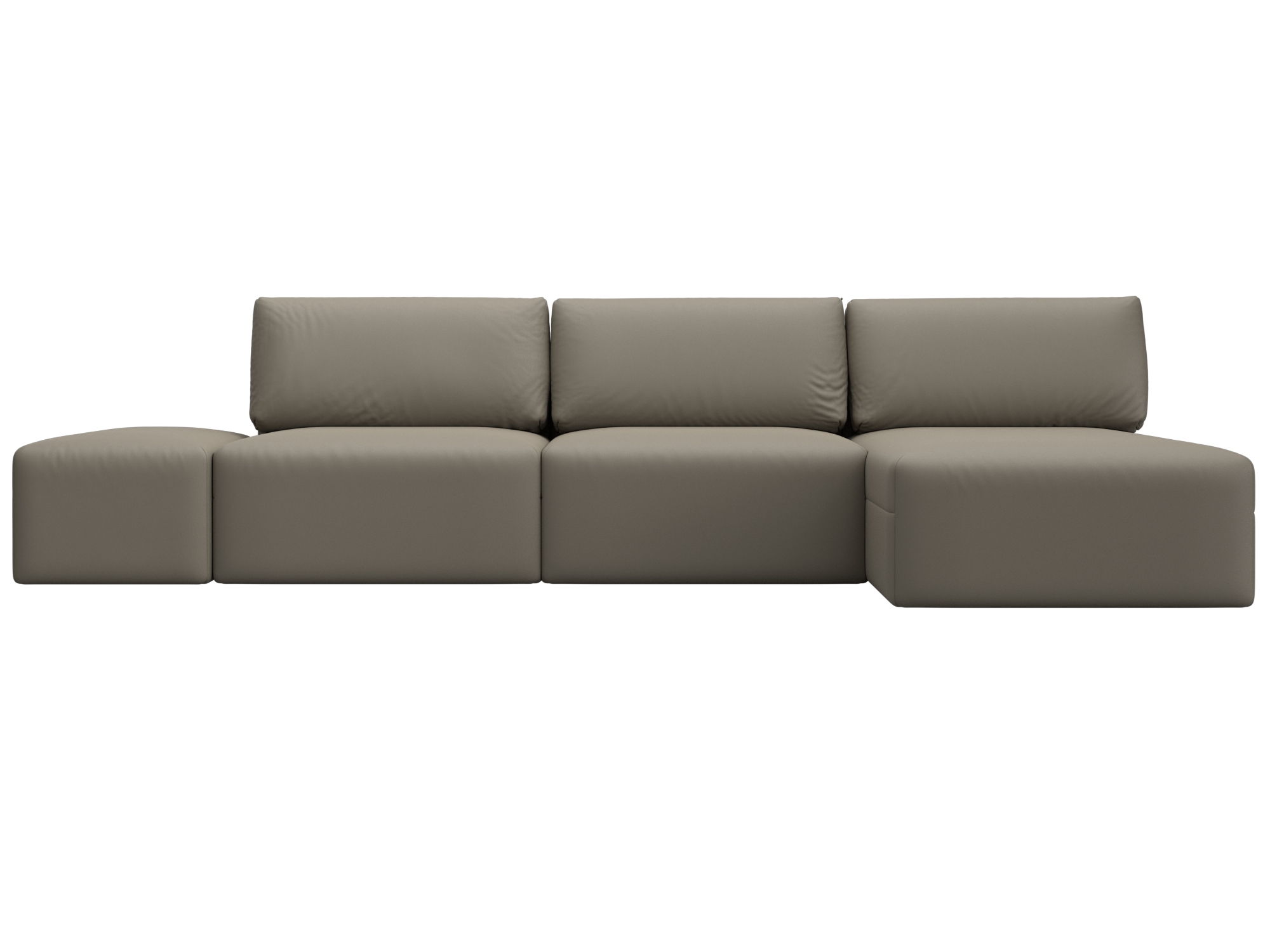 Диван угловой модульный с пуфом Лига-060 НПБ Лонг угол универсальный Экокожа