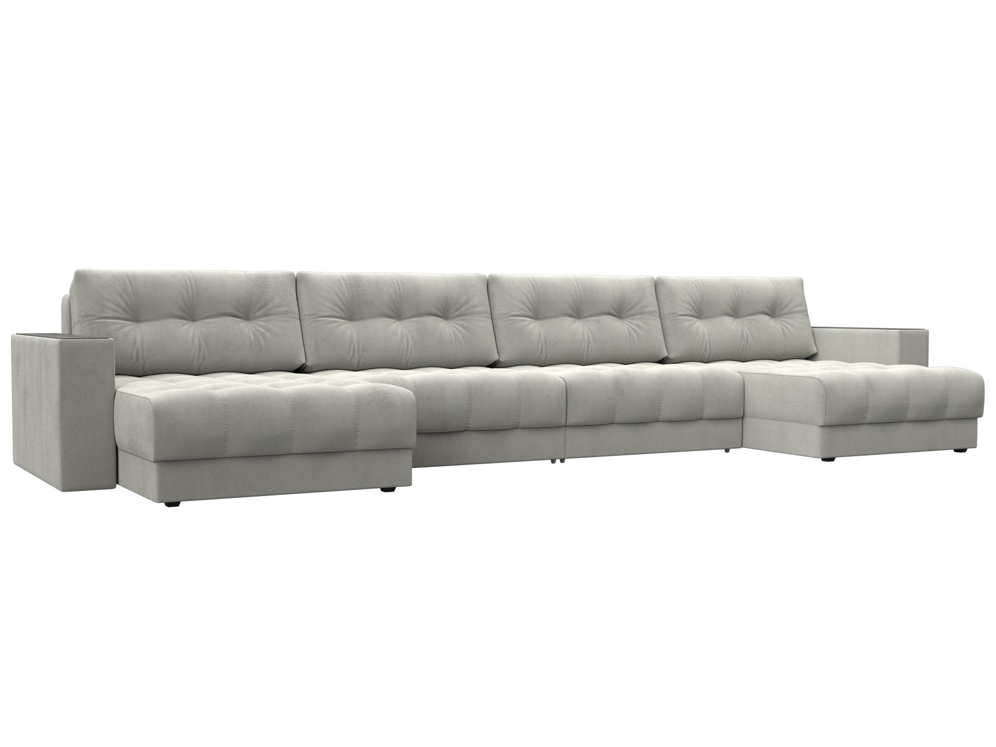 Диван П-образный с декором Лига-049 НПБ Лонг Велюр