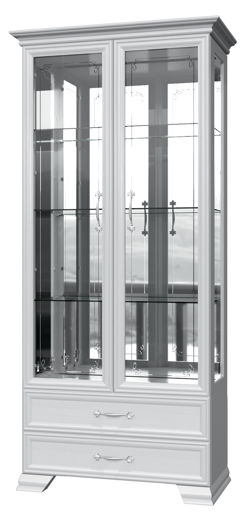 Шкаф с витриной Грация двухдверный с 4 стеклами
