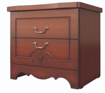 Тумба прикроватная Лотос 2 ящика (ЛДСП/МДФ(ЛАК), цвет Орех Экко/Орех)