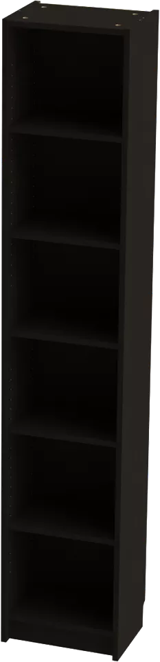 Стеллаж Варма 40, высокий узкий с шестью полками, ясень черный