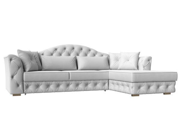 Диван угловой Артис правый угол Экокожа (Белый)