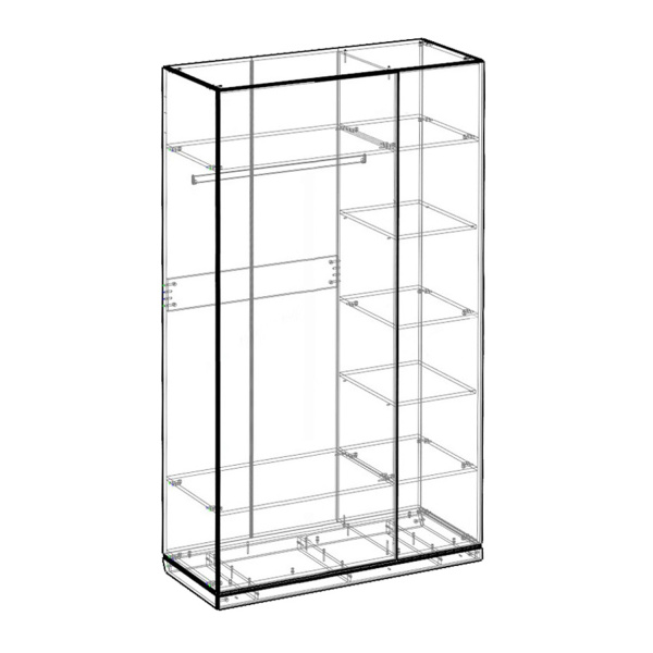 Шкаф 3-х дверный (корпус) Капри