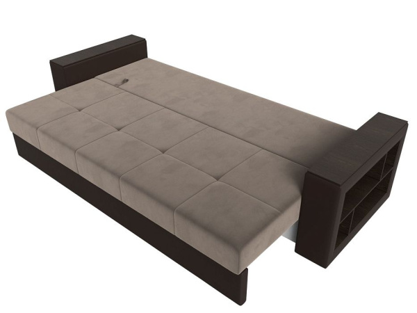 Диван прямой Дубай Лайт полки справа Велюр\Экокожа