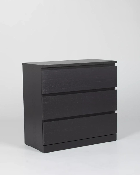 Комод Варма 3 с тремя ящиками, Ясень черный