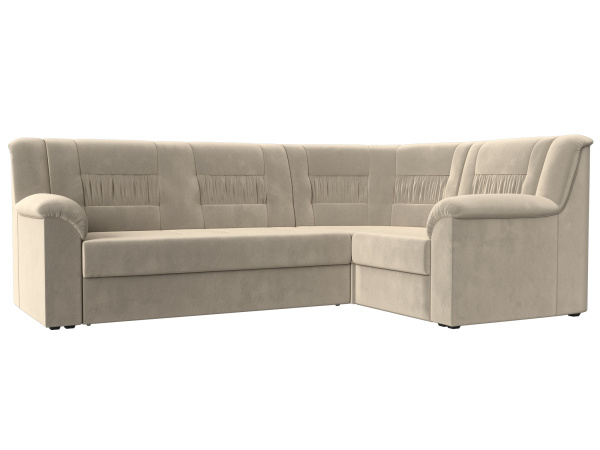 Диван угловой Карелия правый угол Микровельвет (Бежевый)