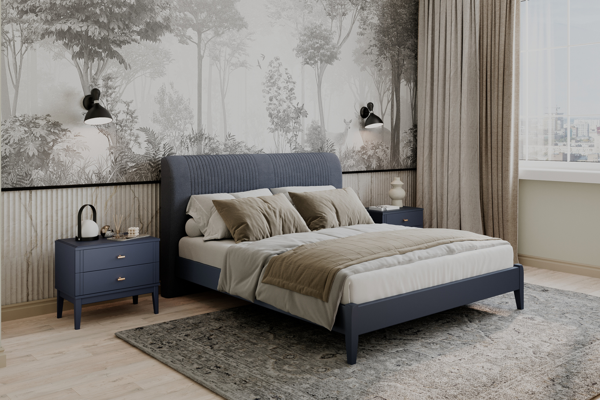 Кровать двуспальная Джали Полоса