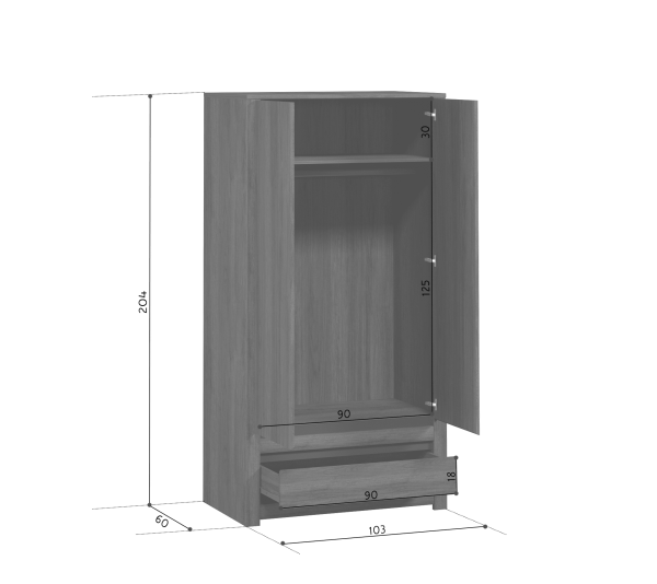 Шкаф KADA S404-SZF2D1S