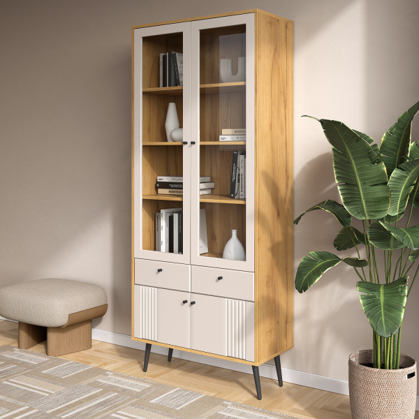 Шкаф-витрина 2-х дверная Вега Саксония