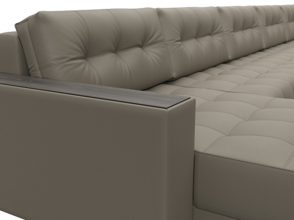 Диван П-образный с декором Лига-049 НПБ Мегалонг Экокожа