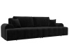 Диван прямой Лига-080 Велюр (велюр SEVEN 35 черный)
