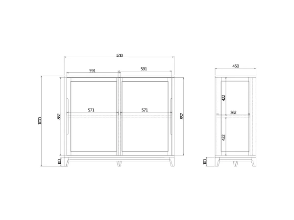 Низкая витрина Case CS160