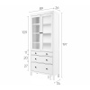 Шкаф витрина 3 ящика широкий Кымор Hemnes