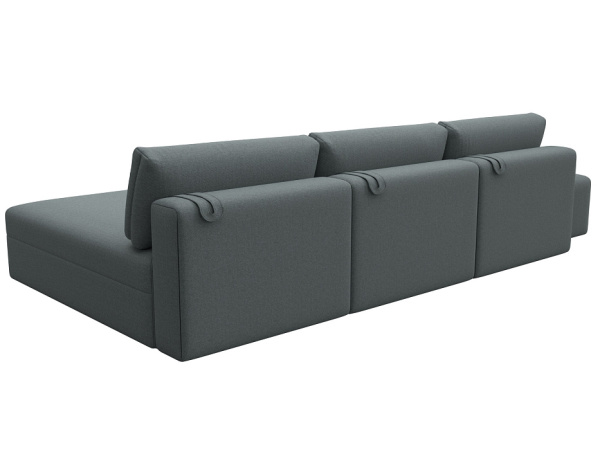 Диван угловой модульный с пуфом Лига-060 НПБ Лонг угол универсальный Рогожка