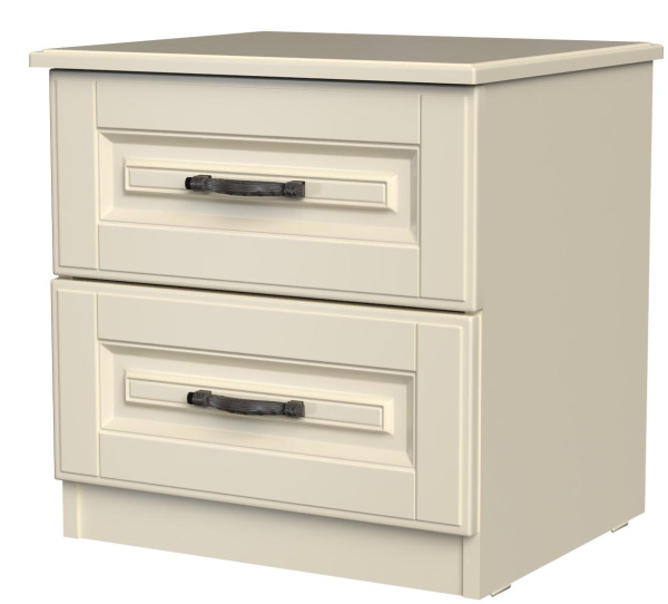 Тумба прикроватная Кантри 2 ящика (ЛДСП/МДФ(ЛАК), Слоновая кость)