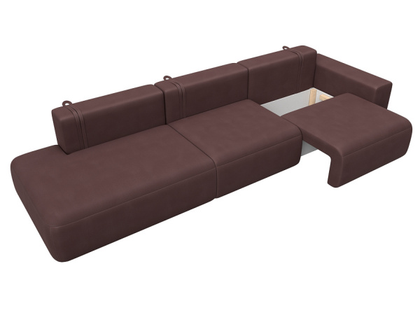 Диван прямой Лига-036 НПБ Модерн Лонг подлокотник справа Замша